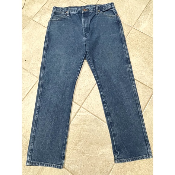 VTG Y2K Wrangler 13MWZ‎ Jeans Mens 38x32 Blue Med Wash Cowboy Cut Actual 38x31 - Picture 1 of 9